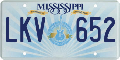 MS license plate LKV652