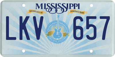 MS license plate LKV657