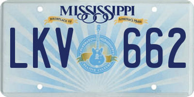 MS license plate LKV662