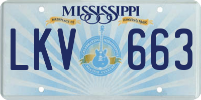 MS license plate LKV663