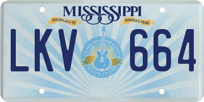 MS license plate LKV664