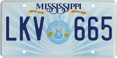 MS license plate LKV665
