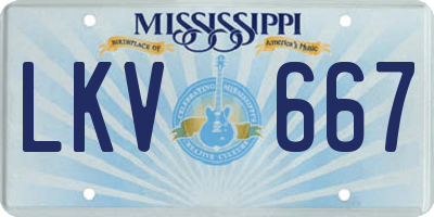 MS license plate LKV667