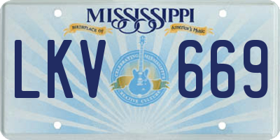 MS license plate LKV669