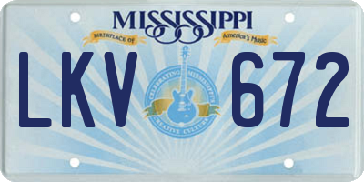 MS license plate LKV672