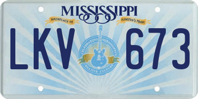 MS license plate LKV673