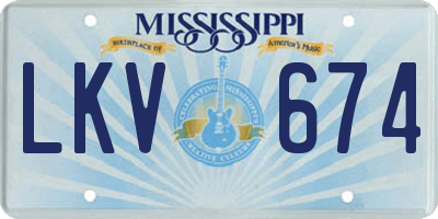 MS license plate LKV674