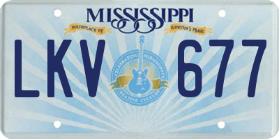 MS license plate LKV677