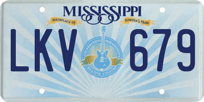 MS license plate LKV679
