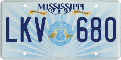 MS license plate LKV680