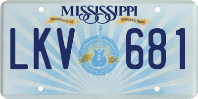 MS license plate LKV681
