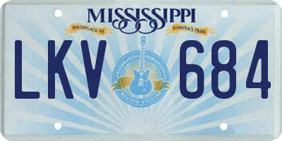 MS license plate LKV684