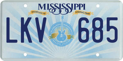 MS license plate LKV685