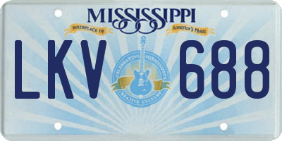 MS license plate LKV688