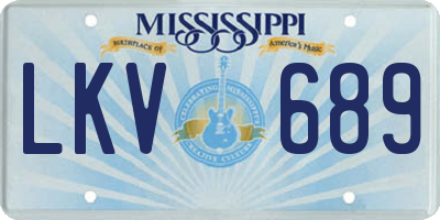 MS license plate LKV689