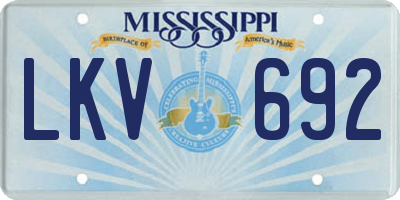 MS license plate LKV692