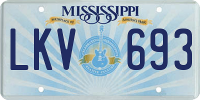 MS license plate LKV693