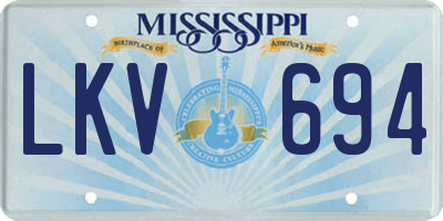 MS license plate LKV694