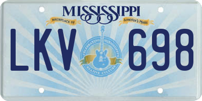 MS license plate LKV698