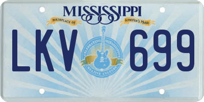 MS license plate LKV699