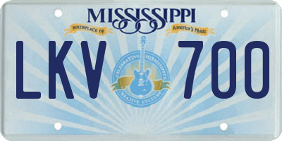 MS license plate LKV700