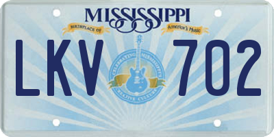 MS license plate LKV702