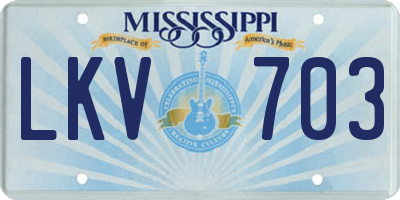 MS license plate LKV703