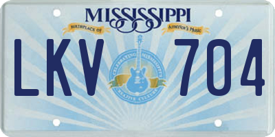 MS license plate LKV704