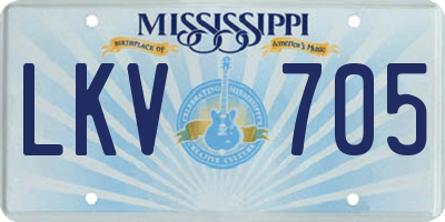 MS license plate LKV705