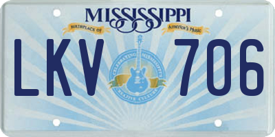 MS license plate LKV706