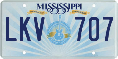 MS license plate LKV707