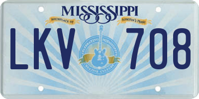 MS license plate LKV708