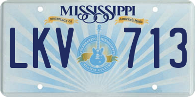 MS license plate LKV713