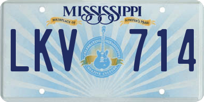 MS license plate LKV714