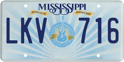 MS license plate LKV716