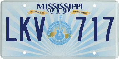 MS license plate LKV717