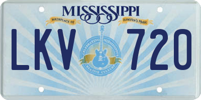MS license plate LKV720