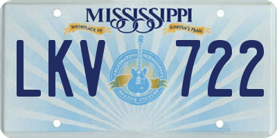MS license plate LKV722