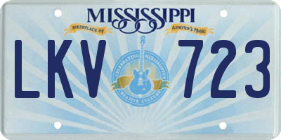 MS license plate LKV723