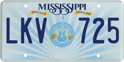 MS license plate LKV725