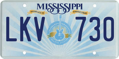 MS license plate LKV730