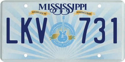 MS license plate LKV731