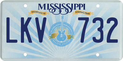 MS license plate LKV732