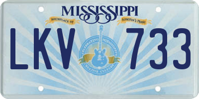 MS license plate LKV733