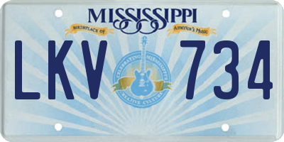 MS license plate LKV734