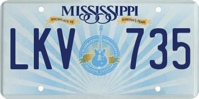 MS license plate LKV735