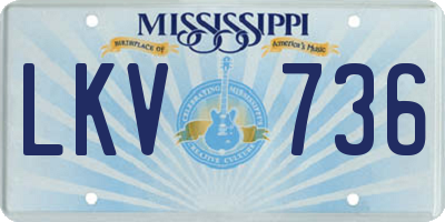 MS license plate LKV736