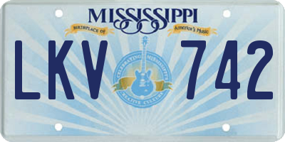 MS license plate LKV742