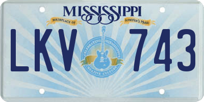 MS license plate LKV743
