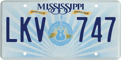 MS license plate LKV747